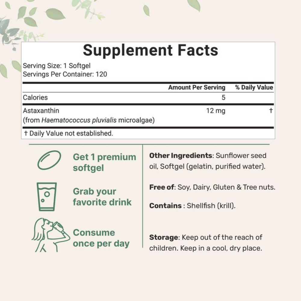 Astaxanthin Sunless Tanning Pill